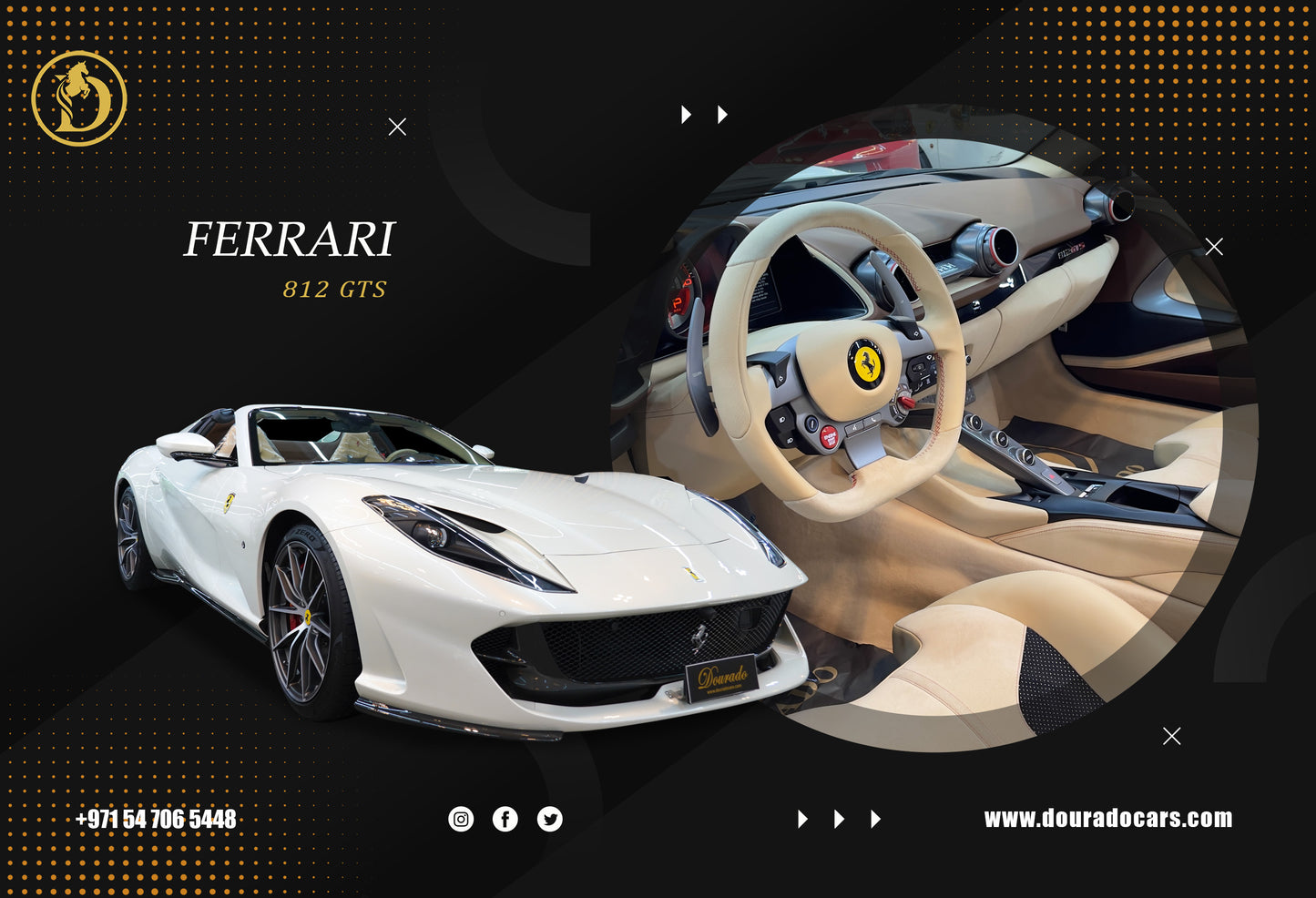 Ferrari 812 GTS | 2022 | Bianco Italia | Full Carbon Fiber | 6.5L V12 | 789 HP